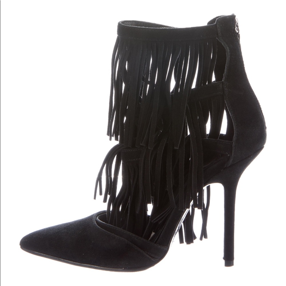 Alice + Olivia Suede Fringe Pump